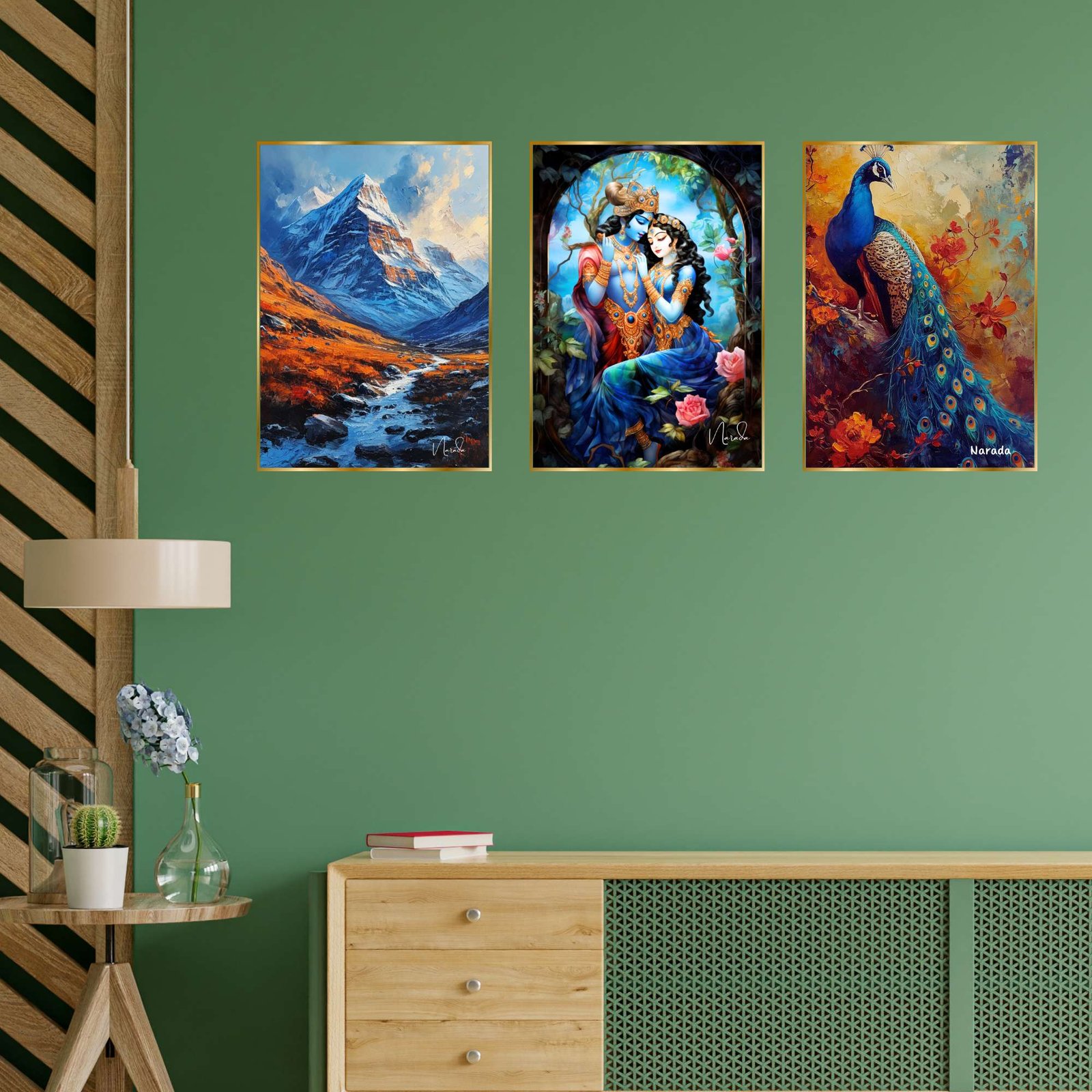 Set of Three Wall Paintings for Wall Dacoration Golden Framed Wall Paintings for Living Room & Bedroom Wall Art for Home Decoration & Office Wall Dรฉcor (24x18 inch CH-GD3-1) - Image 4