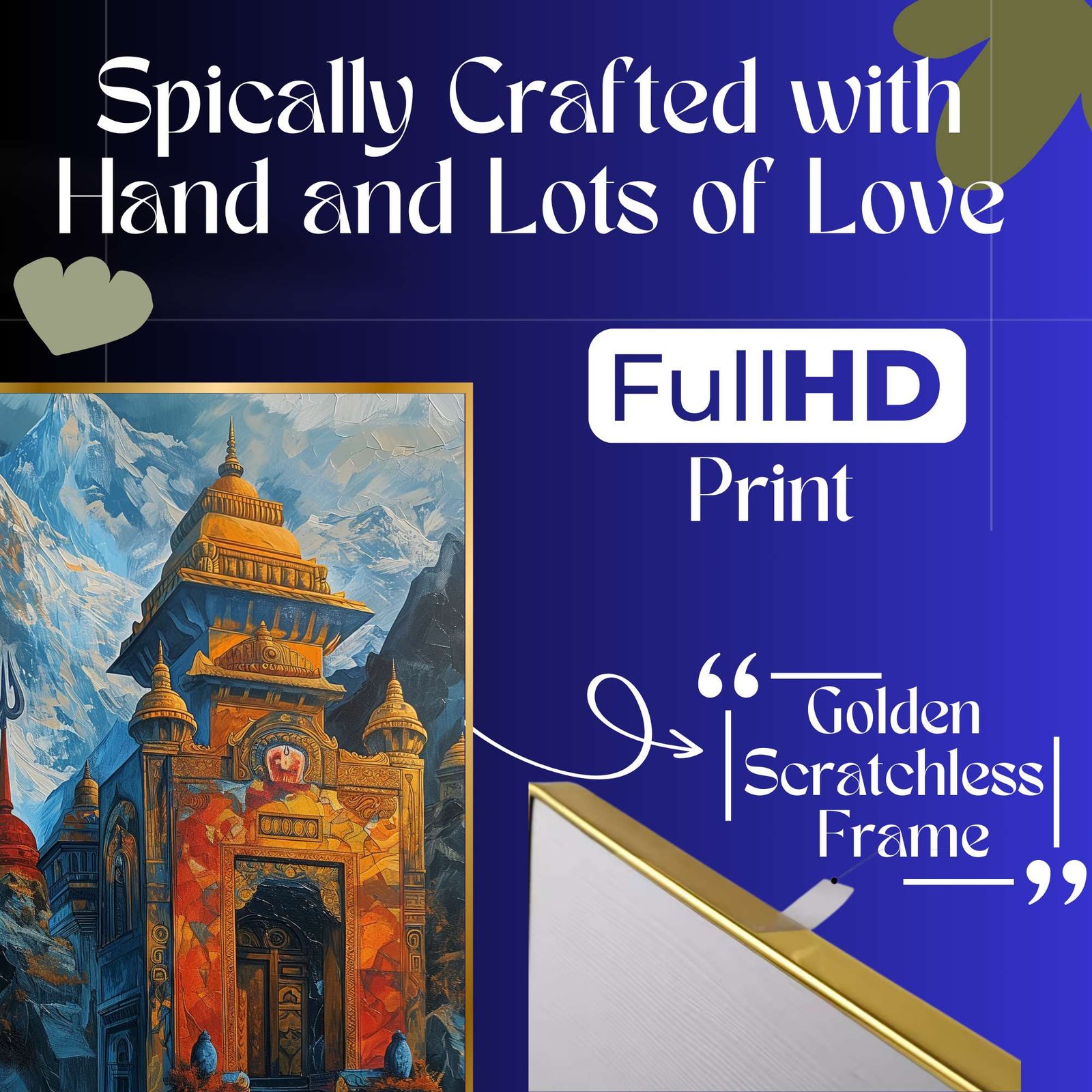 Set of Three Wall Paintings for Wall Dacoration Golden Framed Wall Paintings for Living Room & Bedroom Wall Art for Home Decoration & Office Wall Dรฉcor (18x12 inch CH-GD3-8) - Image 4
